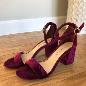 Velvet Block Heels